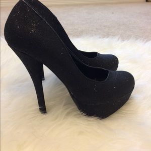 Forever 21 glitter black heels