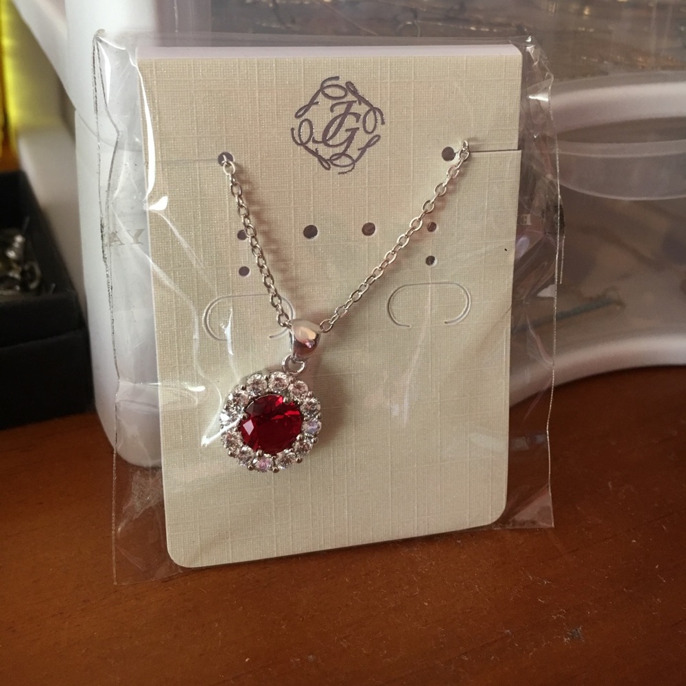 Faux red ruby pendant