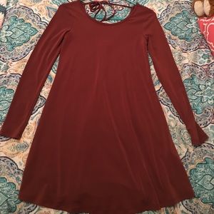 Rusty orange long-sleeve dress