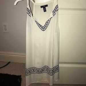 Navy and cream blouse top