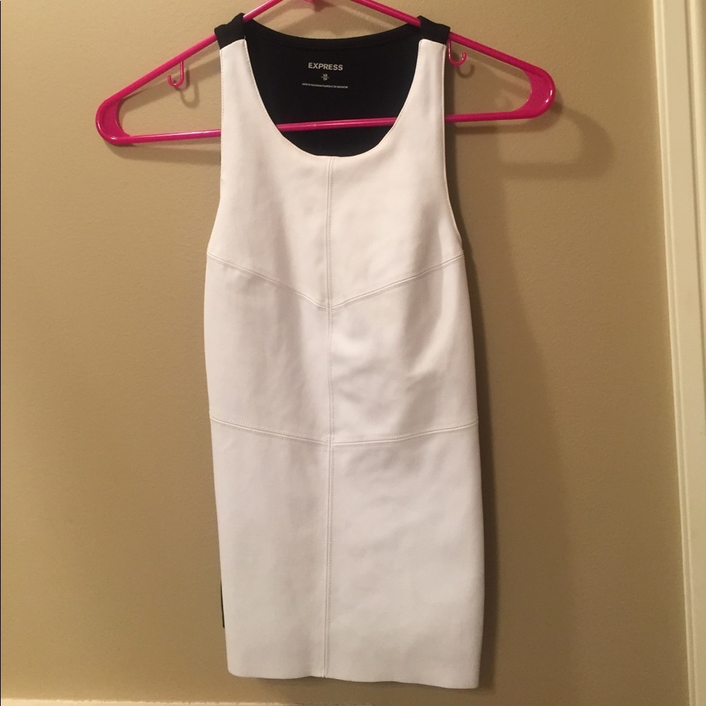 Express white faux leather tank