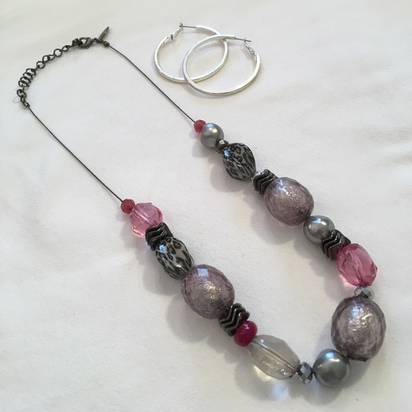 New York & Company Jewelry Ny Co Gun Metal Bead Necklace