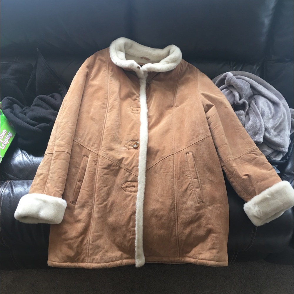 Genuine leather women's winter coat