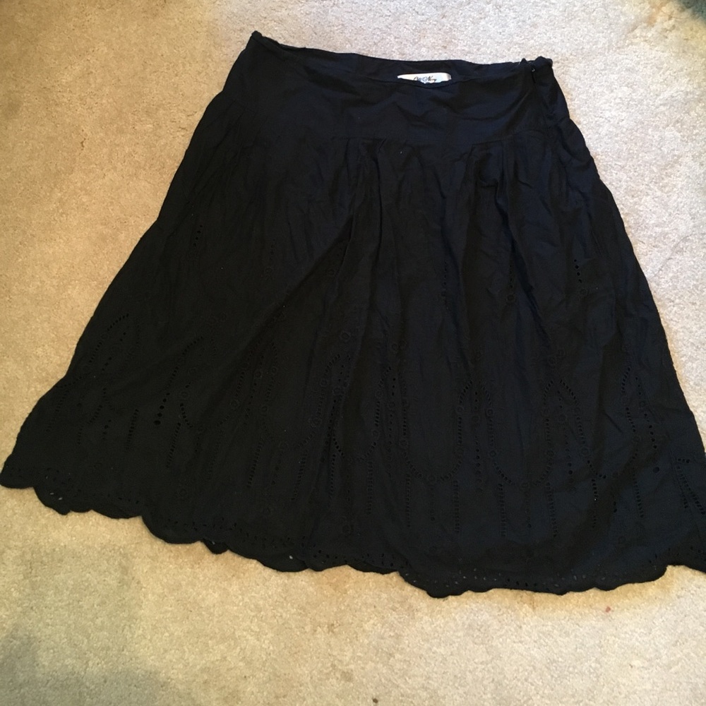 Black embroidered skirt
