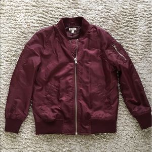 Burgundy Bomber Jacket