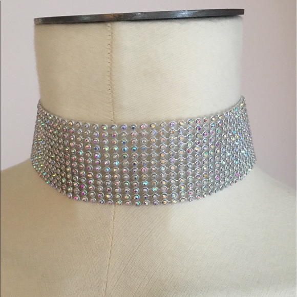 boutique Jewelry - Sexy Crystal Rhinestone Glam Choker 90s Style NWT