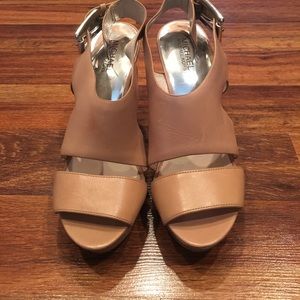 Michael Michael Kors Nude Open Toe Heels