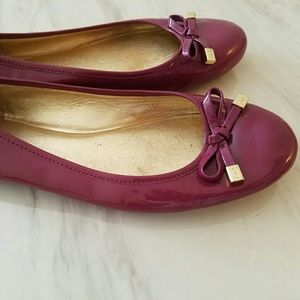 Purple Patent Leather Coach Flats