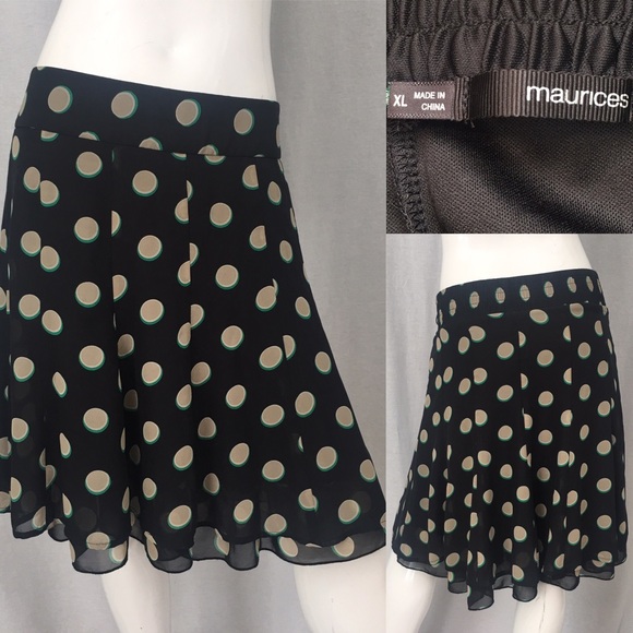 Maurices Dresses & Skirts - 🌳 XL Maurice's Polka Dot Ruffle Above Knee Skirt