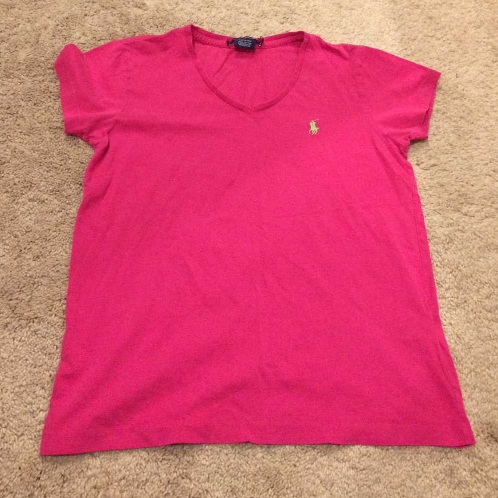Hot pink Ralph Lauren tee