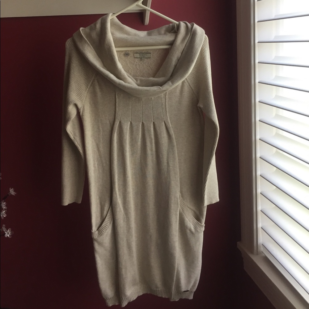 Guess - cream cowl neck sweater dress