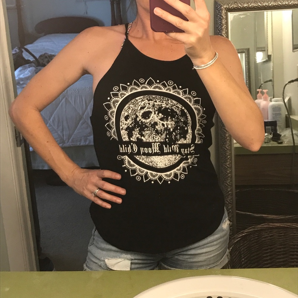 "Stay wild moon child " black tee