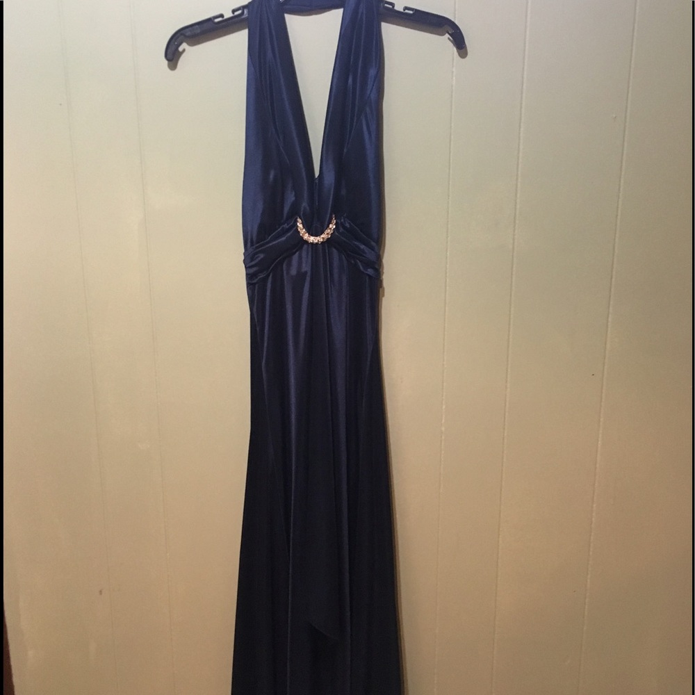 Below the knee Navy halter dress
