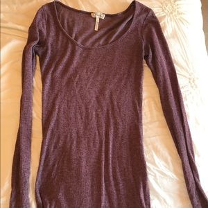 Purple long sleeve fitted shirt