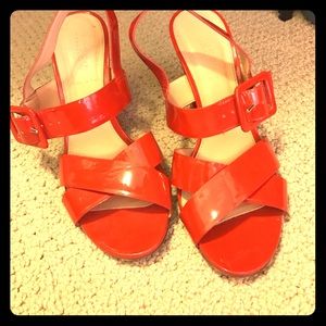 J. Crew Orange Strappy Sandals 6.5
