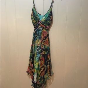 Vibrant colorful dress with beading