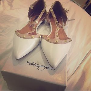 Halogen white flat sandal shoe size 6 with box