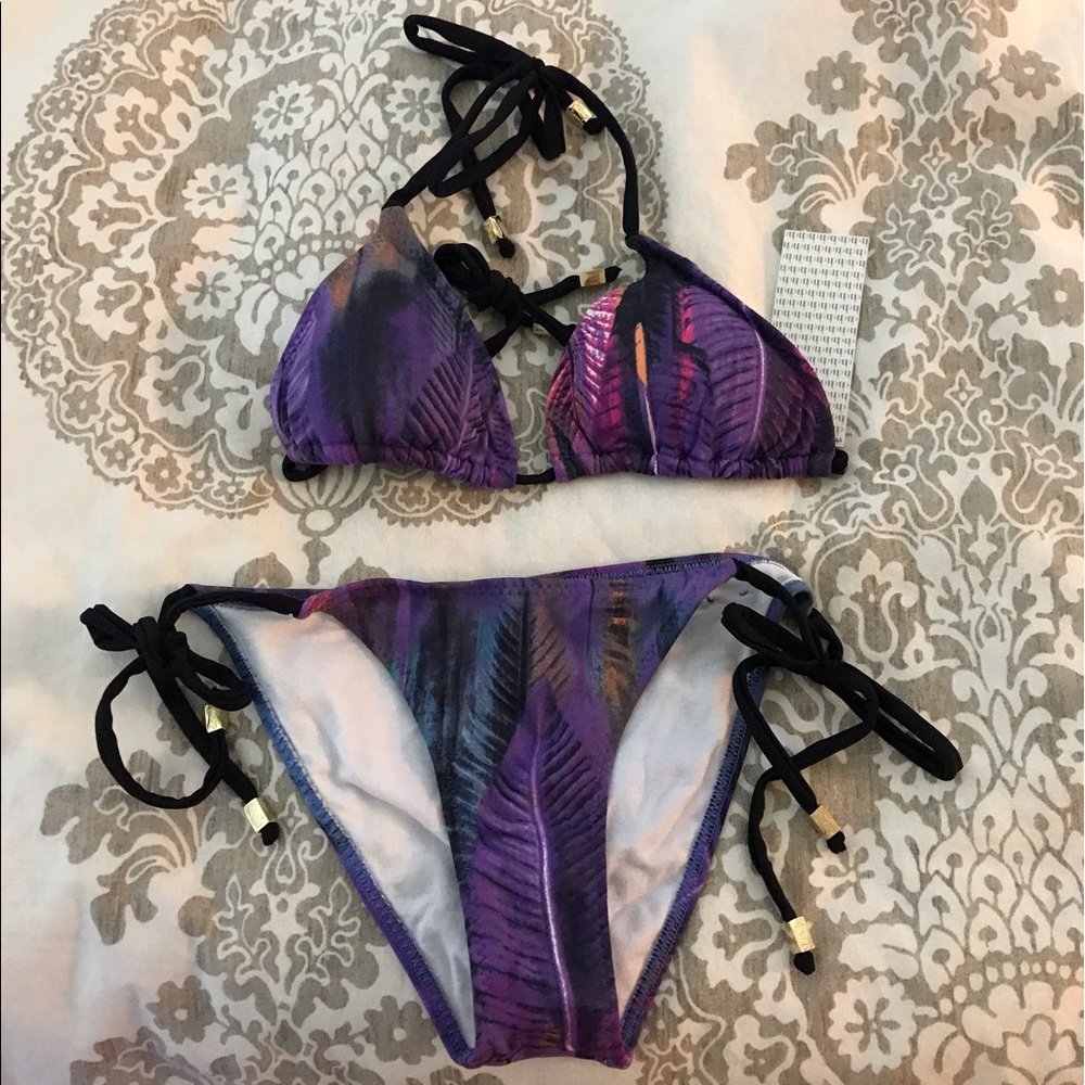 NWT Dineila Brazil Feather Print Bikini