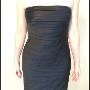Calvin Klein, Black Satin bandage dress.