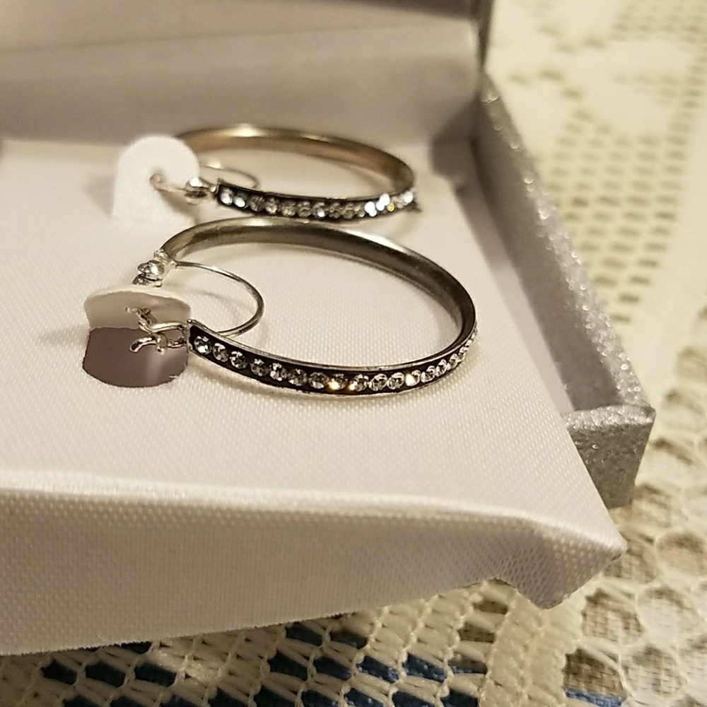 Fine Silver Plated Crystal Hoop Earrings_2