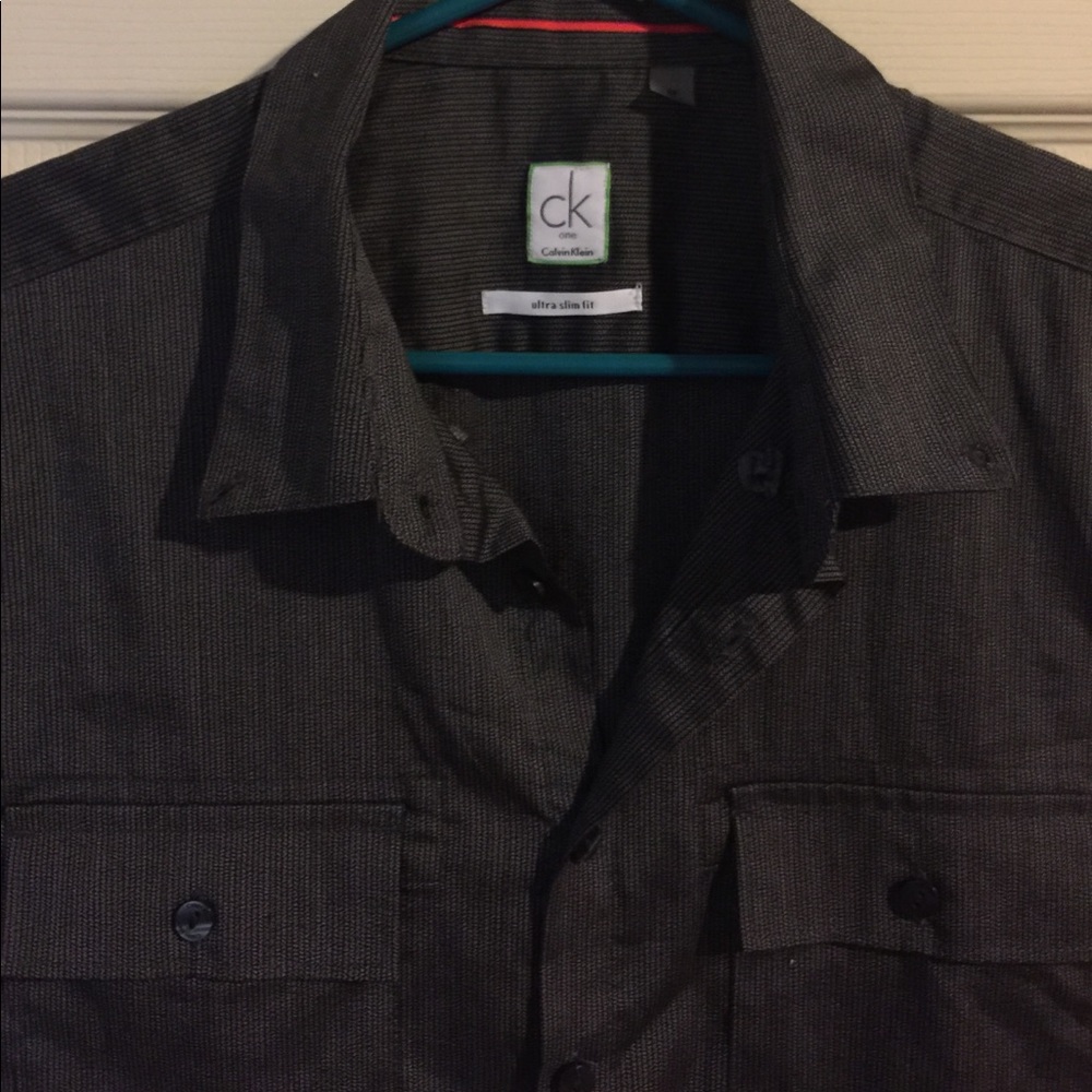 Men's charcoal dress shirt