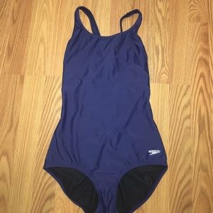Navy Speedo One-Piece Bathing Suit