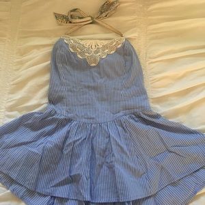 Free People striped peplum halter