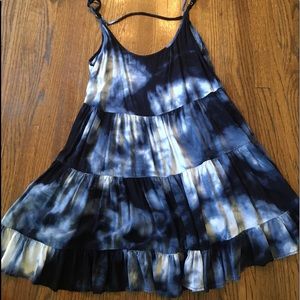 Brandy Melville Blue and White Tie-dye dress