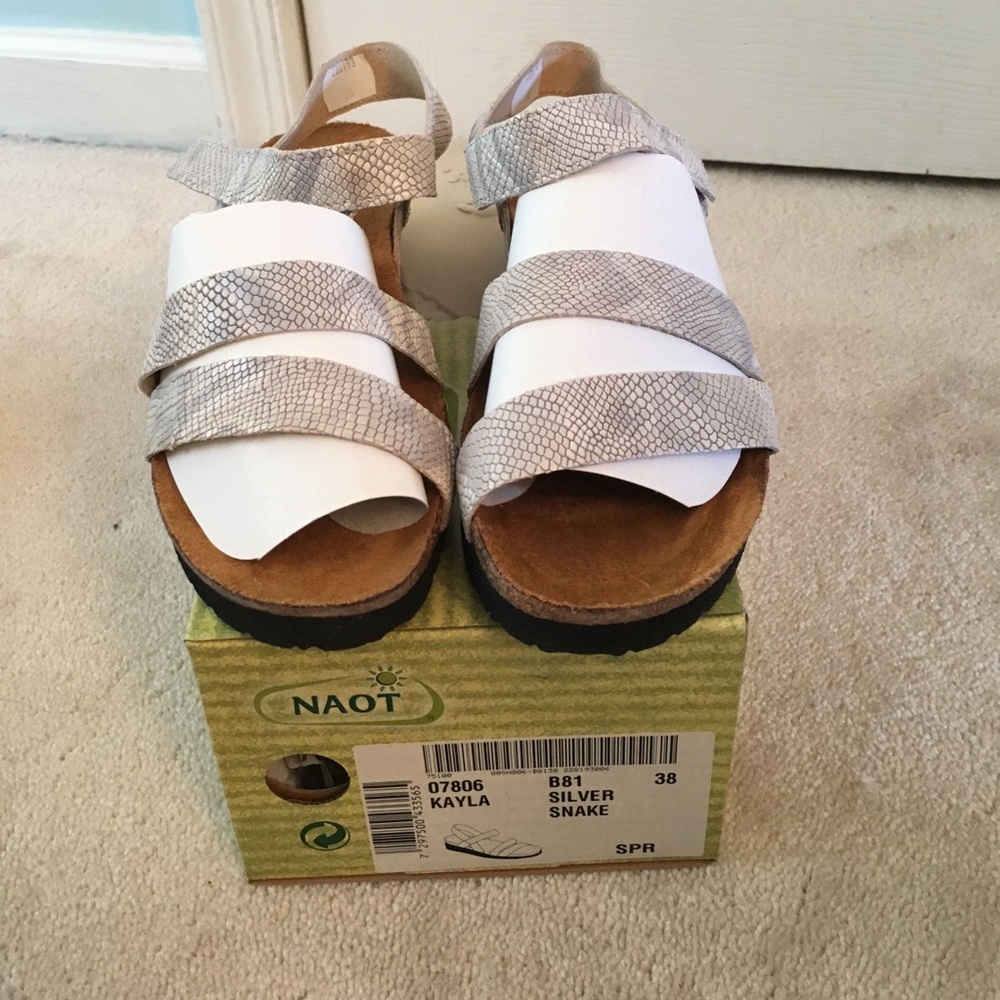 Naot Silver Snake pattern sandals