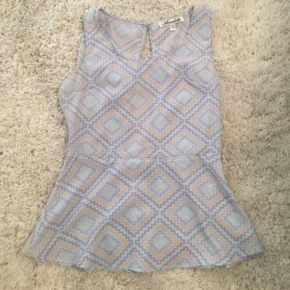 Peplum tank in pastel colors