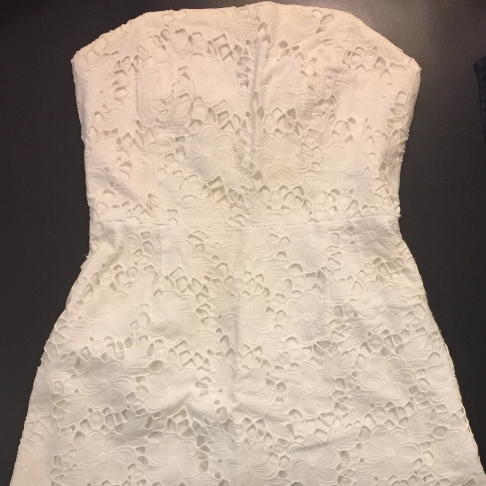 Strapless White Lilly Pulitzer Eyelet Dress