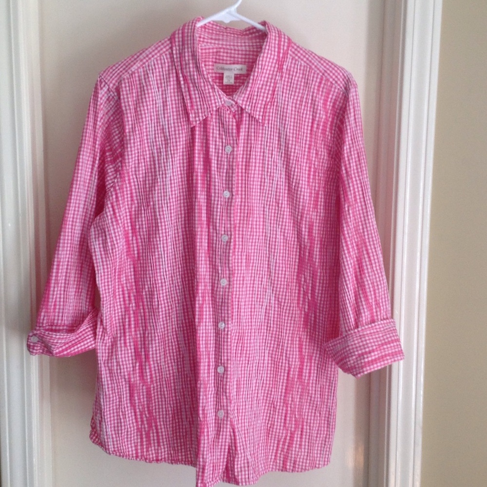 Pink checked Coldwater Creek shirt