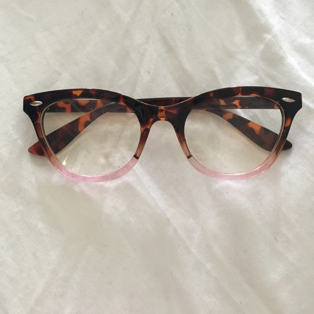 Cat eye vintage style glasses tortoise x pink