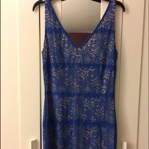BEBE blue lace dress