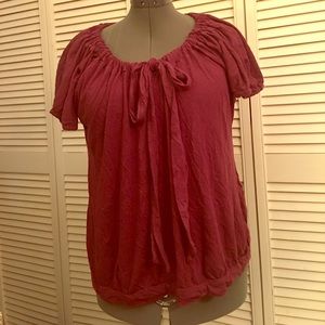 Gap Drawstring neckline bow shirt
