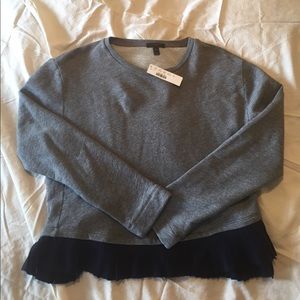 J crew size M Ruffle Hem Sweatshirt