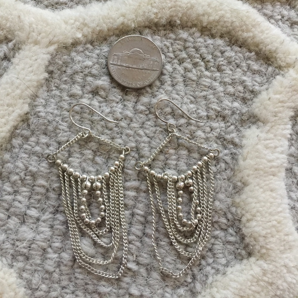 Silver earrings. - Picture 2 of 2