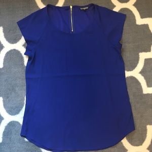 Express women's blue top w/ exposed zipper