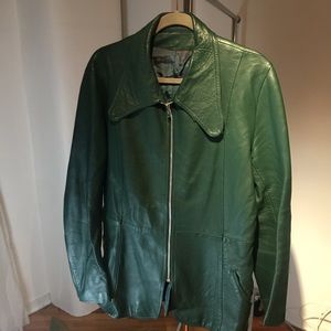 Vintage, Custom, Green Leather Jacket