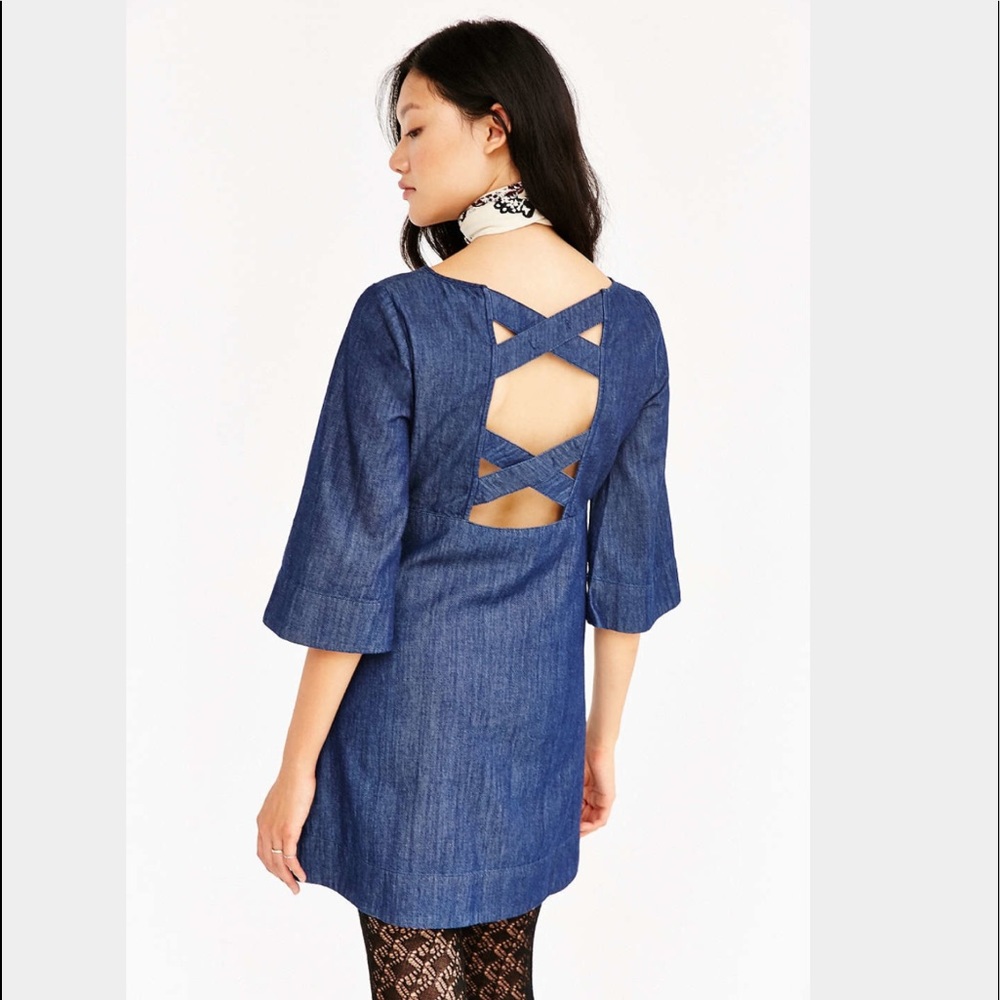 Urban Outfitters denim Brooklyn bell sleeve dress