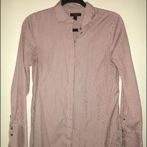 J crew endless shirt red white stripe long shirt 6