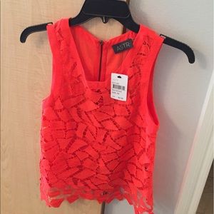 ASTR fun XS red orange top! NWT!