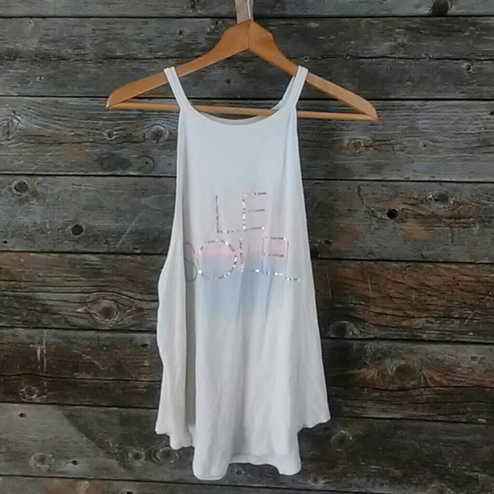 Tank top with gold lettering