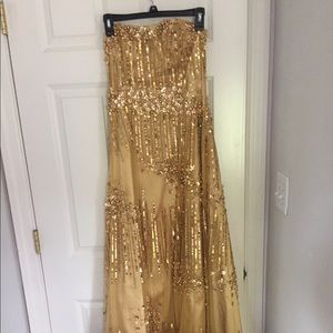 Gold Cassandra Stone Prom Gown