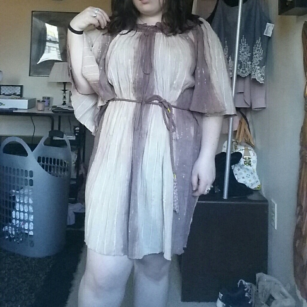 Calypso St. Barth sleeved belted dress