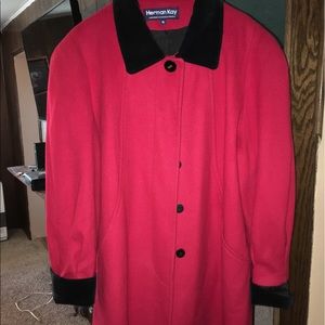 Long red wool jacket