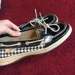 black and white sperrys