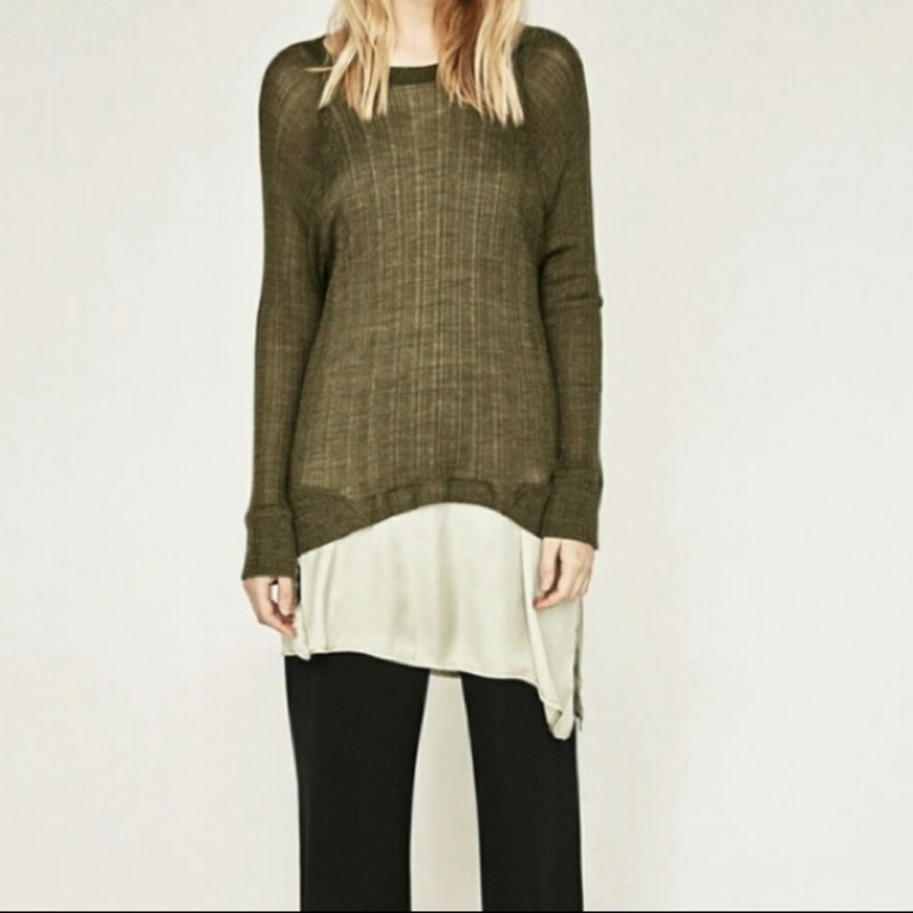 NWOT Zara knit layered slip sweater dress combo S