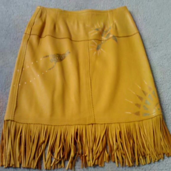 Patricia Wolf /Botticelli  western leather skirt - Picture 2 of 4