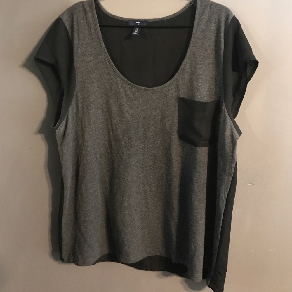 Gap cap sleeved pocket t